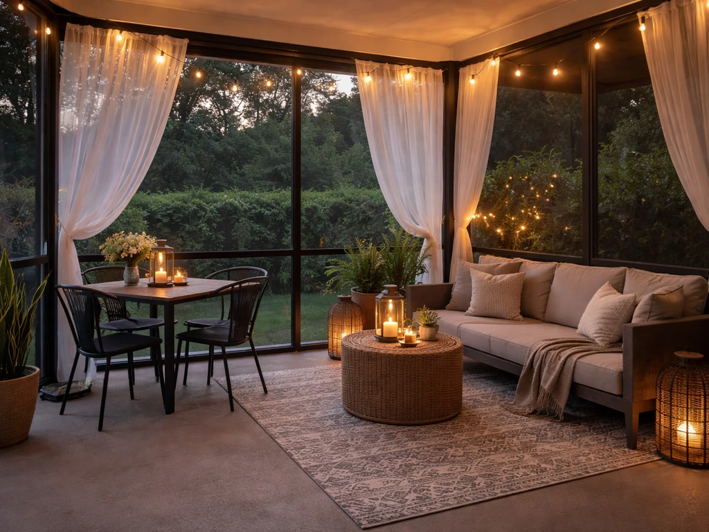how to decorate a screened in patio