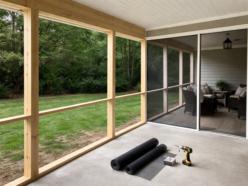 how to turn a patio into a screened-in porch